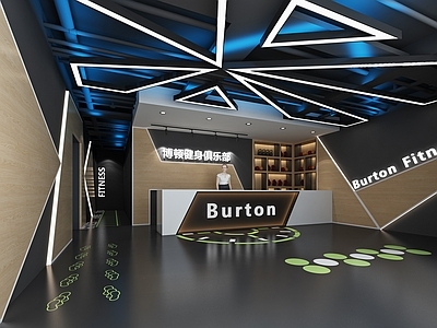 现代健身房 前台 公共空间