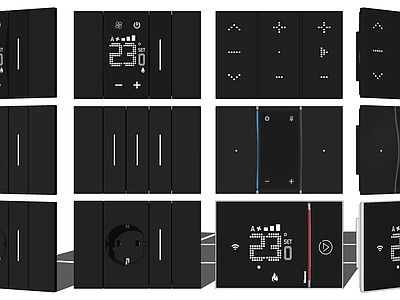 现代智能开关面板 电子触摸开关 插座 空调温控器