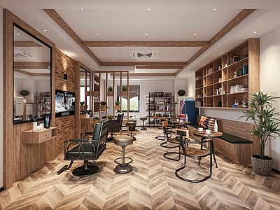 工业风理发店 理发椅 洗发椅 洗发用品