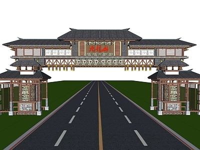 中式牌坊牌楼 景区大门