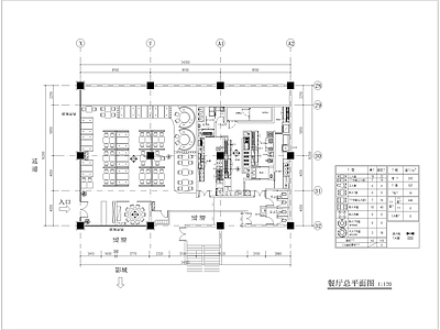 现代餐饮空间 餐厅 平面方案 施工图