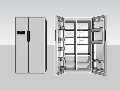 现代双开门冰箱