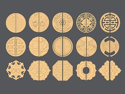 中式拉手 万字纹 五金件