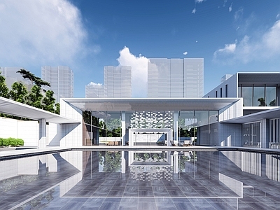 现代售楼处建筑 方形