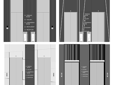 现代公司电梯间 电梯厅 电梯间 门