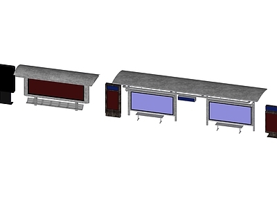 现代公交站牌 广告牌