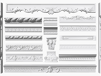 欧式石膏雕花线条 罗马石柱 石膏雕花 线条 护墙板角花