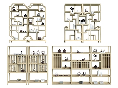 中式博古架 隔断 储物架 装饰架