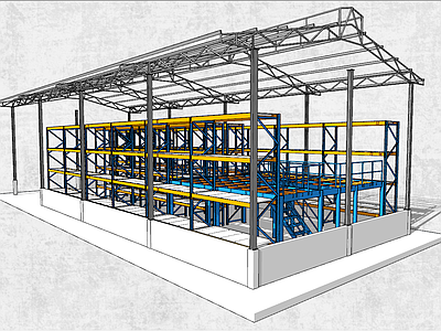工业风仓库 货架