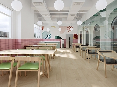 SU悬赏模型 现代风格员工餐厅