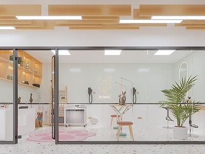 现代其他店面 宠物店 猫爬架 猫窝 洗狗池