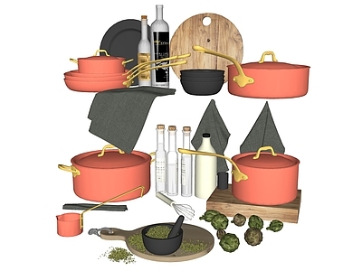 现代厨房用品组合