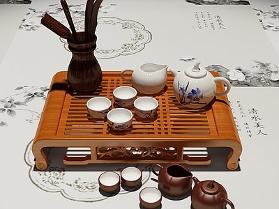 新中式茶具 茶盘 茶壶 茶杯 托盘 摆件