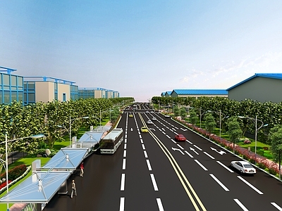 现代道路鸟瞰 路面