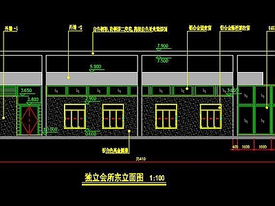 商务会所 玻璃幕 建筑 施工图