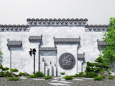 新中式绿植墙