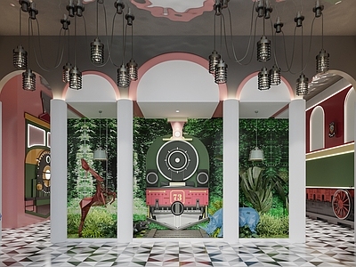 现代其他店面 儿童娱乐城 玩具火车 儿童 装饰品