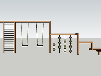 现代儿童器材组合 秋千 攀爬架