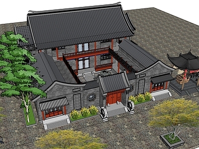 中式四合院 民房 住宅
