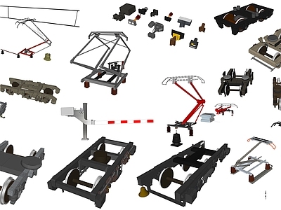 现代公用器材 火车电力轨道 火车悬架 构件