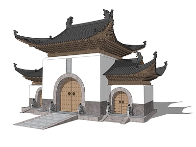 中式寺庙 古 歇