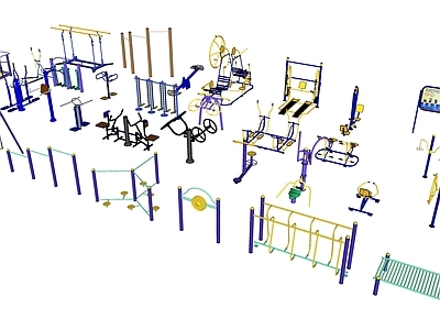 现代户外健身器材组合