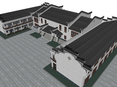 中式四合院 古建筑 服务中心