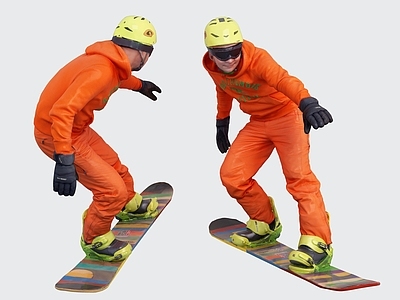 现代滑雪男人 滑板