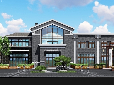 中式售楼处建筑