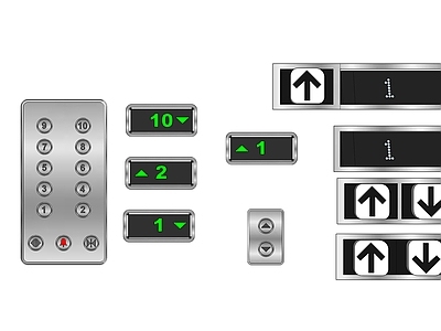 现代电梯按钮 按键 楼层显示屏