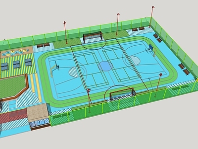 现代篮球场 运动场地