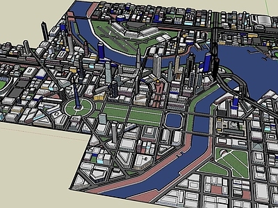 现代简模规划 滨水城市