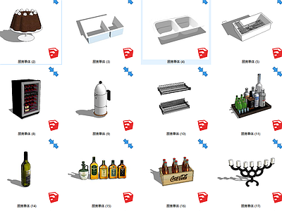 现代厨房用品组合