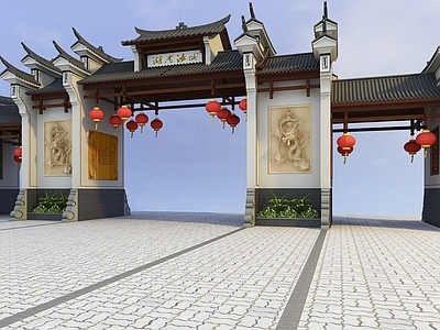 中式牌楼牌坊 古建筑