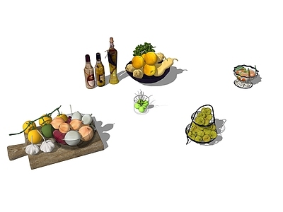 现代水果蔬菜 果盘 酒