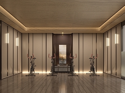 现代家居健身房 背景墙