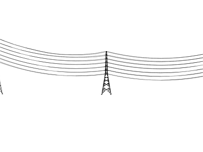 现代高压电缆 输电塔