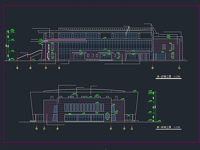 现代风格中学 体育馆 建筑设计 施工图 电气结构 图纸