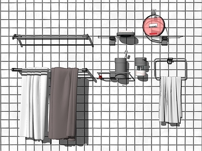 现代卫浴摆件组合 毛巾架