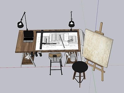 现代工作台 多功能画板 画桌