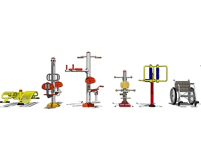 现代运动器材组合 健身器材 健身仪器 运动器材