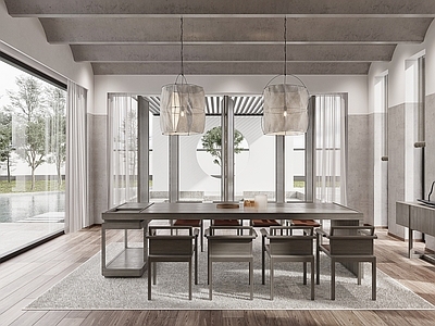 新中式品酒室酒窖 酒桌