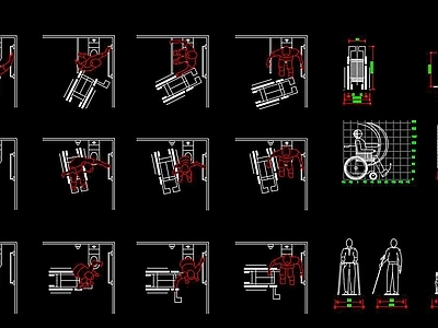残疾人 轮椅CAD图库