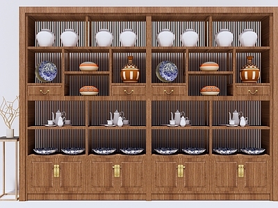 中式展示架 花瓶 摆件