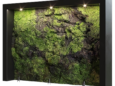 现代绿植墙 苔藓 背景墙 石头墙面 造型墙