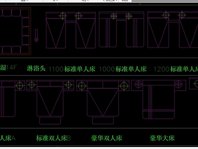 床 客房家具 平面图库合集