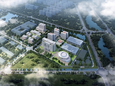 现代办公楼 施工图 效果图