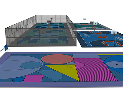 现代运动场地 篮球场