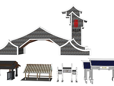 新中式牌坊牌楼 入口建筑