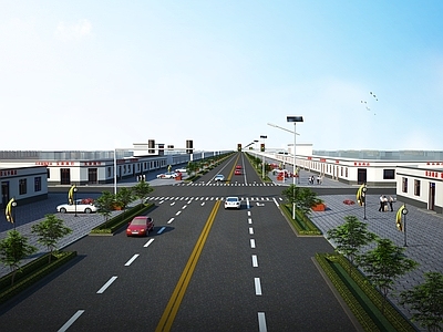 新中式道路 街景
